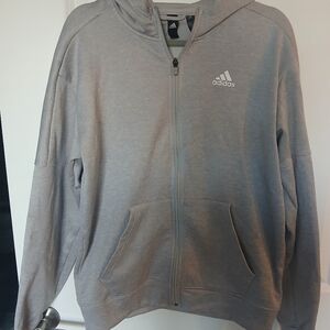 Adidas Grey zip up hoodie size M